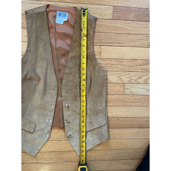 Vintage 100% pig suede QPS vest size small - Picture 7 of 9